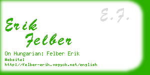 erik felber business card